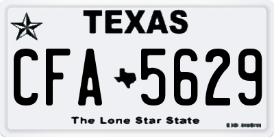 TX license plate CFA5629