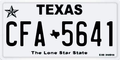 TX license plate CFA5641