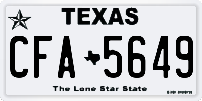 TX license plate CFA5649