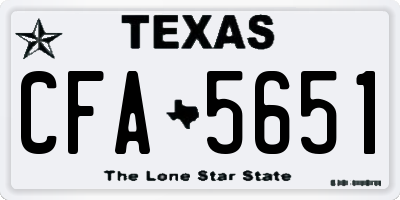 TX license plate CFA5651