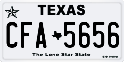 TX license plate CFA5656