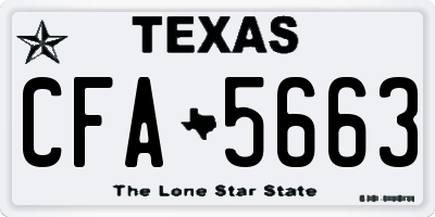 TX license plate CFA5663