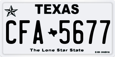 TX license plate CFA5677
