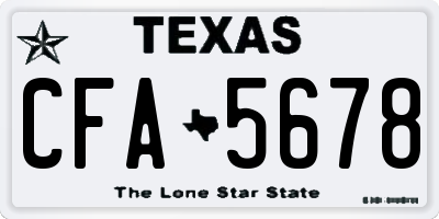 TX license plate CFA5678