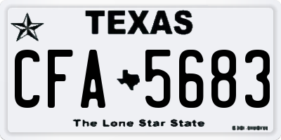 TX license plate CFA5683