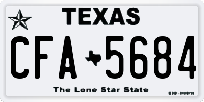 TX license plate CFA5684