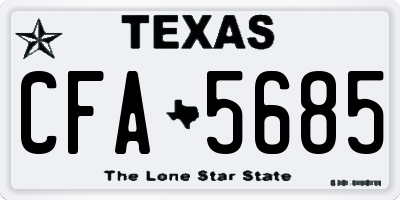 TX license plate CFA5685