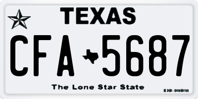 TX license plate CFA5687