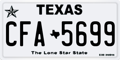 TX license plate CFA5699