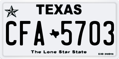 TX license plate CFA5703