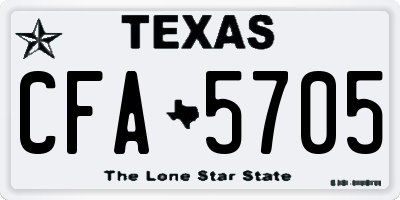 TX license plate CFA5705