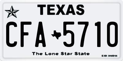 TX license plate CFA5710