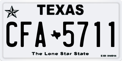 TX license plate CFA5711