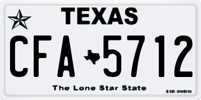 TX license plate CFA5712