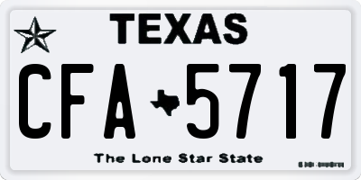 TX license plate CFA5717
