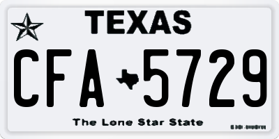 TX license plate CFA5729