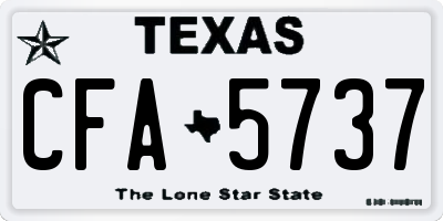 TX license plate CFA5737