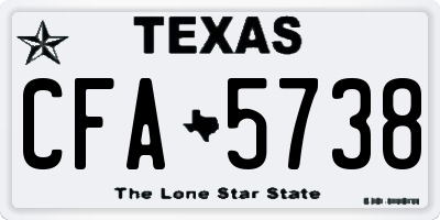 TX license plate CFA5738