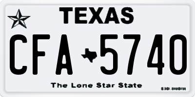 TX license plate CFA5740