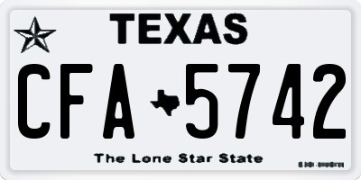 TX license plate CFA5742
