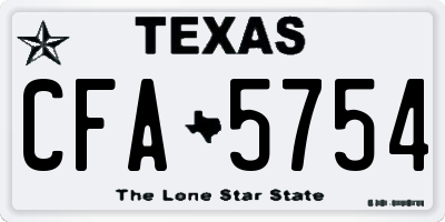 TX license plate CFA5754