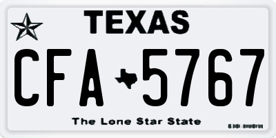 TX license plate CFA5767