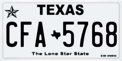 TX license plate CFA5768