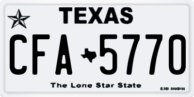 TX license plate CFA5770