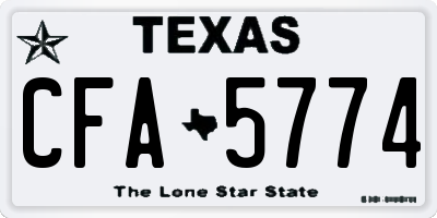 TX license plate CFA5774