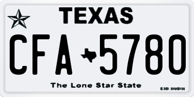 TX license plate CFA5780