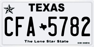 TX license plate CFA5782