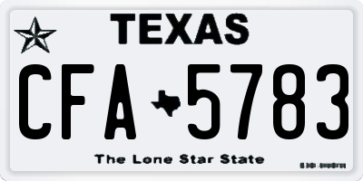 TX license plate CFA5783
