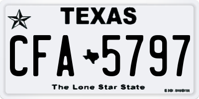 TX license plate CFA5797