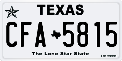 TX license plate CFA5815