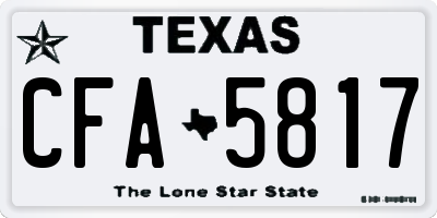 TX license plate CFA5817