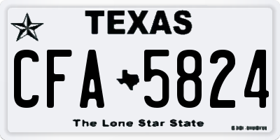 TX license plate CFA5824