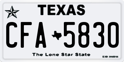 TX license plate CFA5830