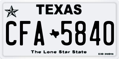 TX license plate CFA5840