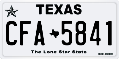 TX license plate CFA5841