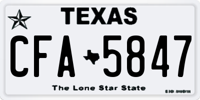 TX license plate CFA5847