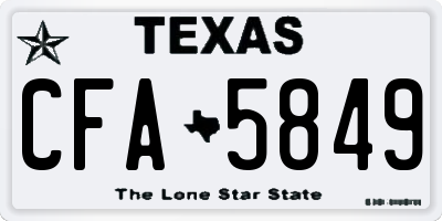 TX license plate CFA5849