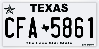 TX license plate CFA5861