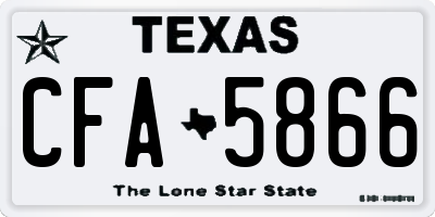 TX license plate CFA5866