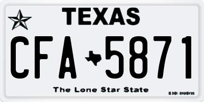 TX license plate CFA5871