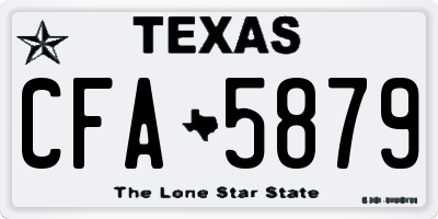 TX license plate CFA5879