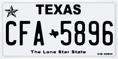 TX license plate CFA5896