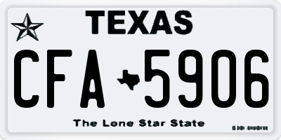 TX license plate CFA5906