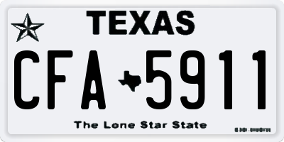 TX license plate CFA5911