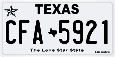 TX license plate CFA5921