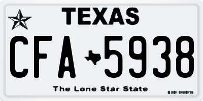 TX license plate CFA5938
